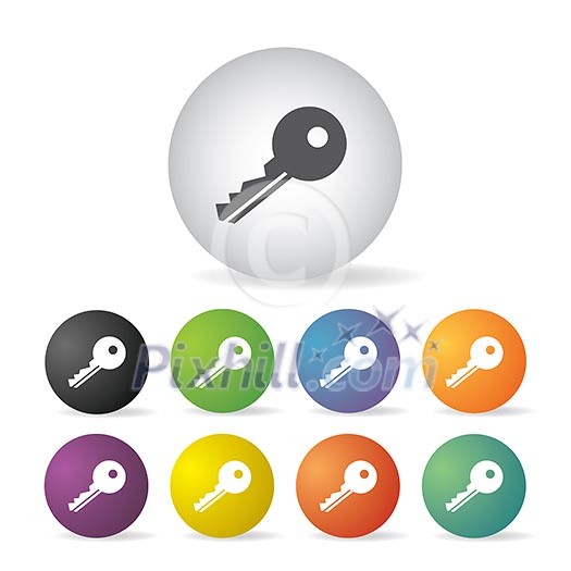 key symbol  button icon set  