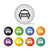 Taxi  symbol  button icon set  