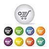 cart shopping  button icon set  