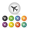 vector airplane button icon set  