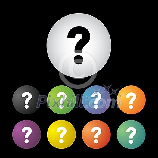 vector question mark button icon set  