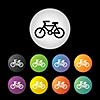 vector bicycle button icon set  