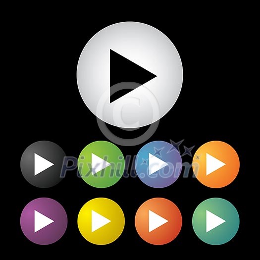 vector play button icon set vector play button icon set