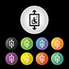 lift for disabled  button icon set  