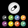 capsule medicine button icon set  