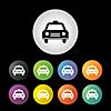 Taxi  symbol  button icon set  