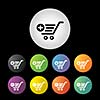 cart shopping  button icon set  