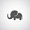 Elephant symbol on gray background 