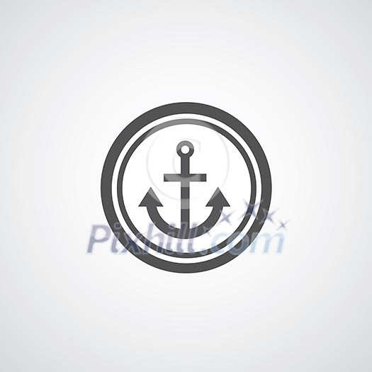 Anchor symbol on gray background Anchor symbol on gray background