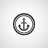 Anchor symbol on gray background 