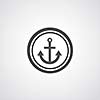 Anchor symbol on gray background 