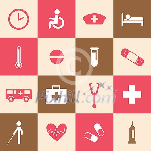 hospital icons set for use 