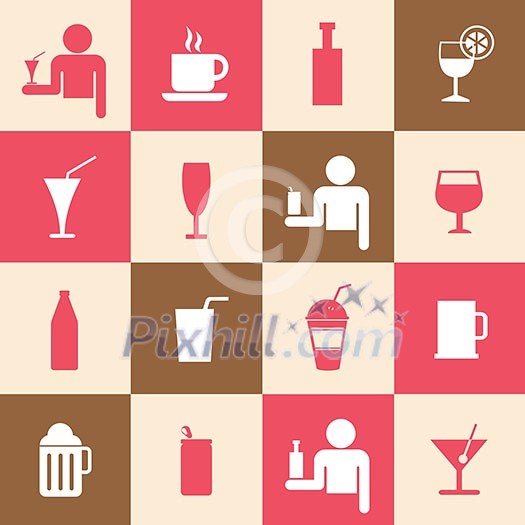 Beverages icons set for use Beverages icons set for use