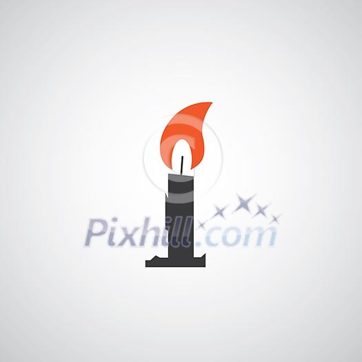 vector candle symbol on gray background 