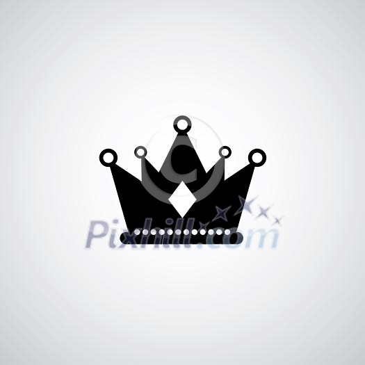 vector crown symbol on gray background 