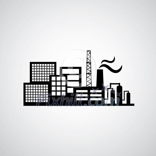 industrial factory icon on gray background  