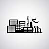 industrial factory icon on gray background  
