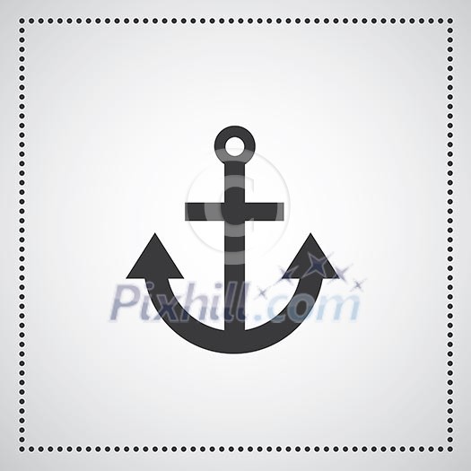 Anchor symbol on gray background 