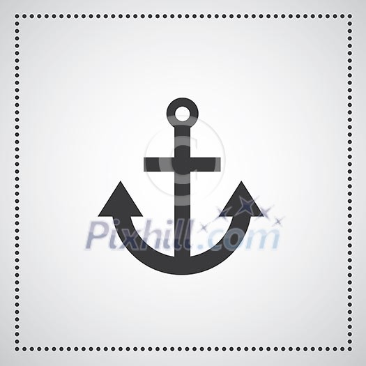 Anchor symbol on gray background Anchor symbol on gray background