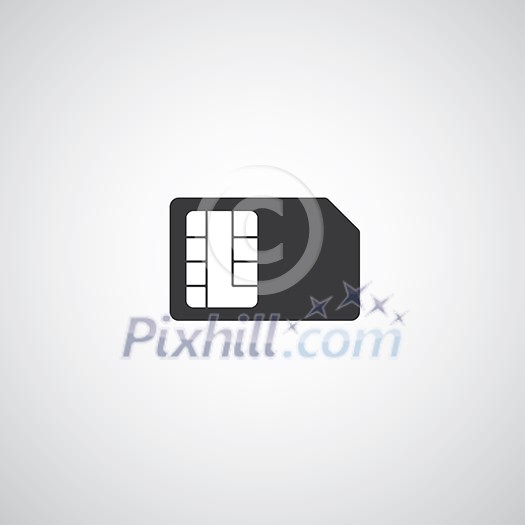 sim card symbol on gray background 