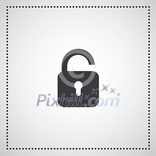 lock symbol on gray background  