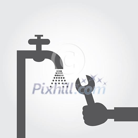 repair plumbing symbol on gray background repair plumbing symbol on gray background