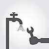 repair plumbing symbol  on gray background 