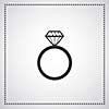 Diamond engagement ring vector symbol 