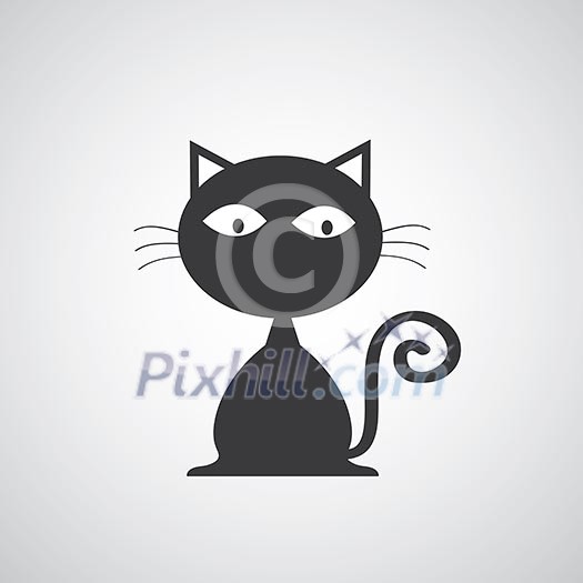 vector black cat cartoon symbol vector black cat cartoon symbol