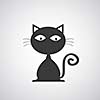 vector black cat cartoon symbol 