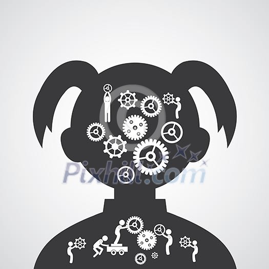 Brain gears symbol concept for idea Brain gears symbol concept for idea