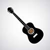 vector acoustic  guitar on gray background 