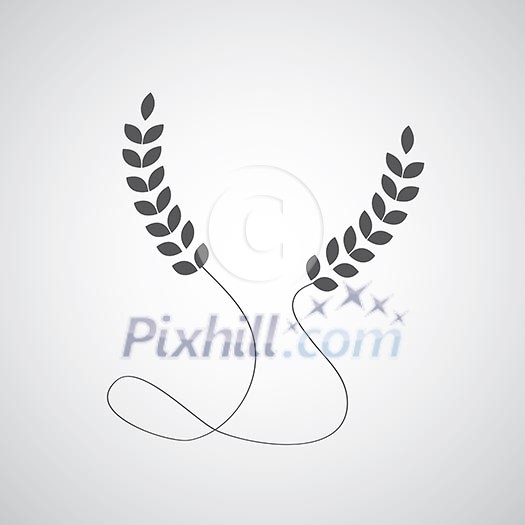 wheat symbol on gray background wheat symbol on gray background