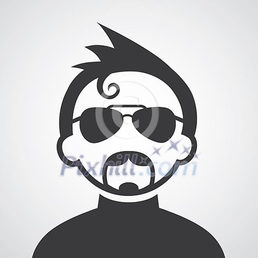 vector symbol  hipster man style  