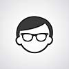 vector symbol  man glasses style  