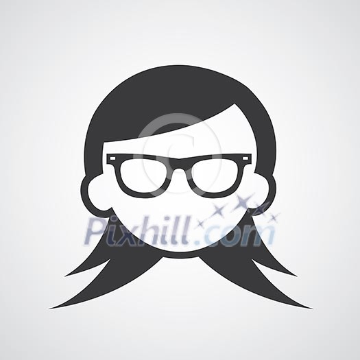 vector symbol woman glasses style  