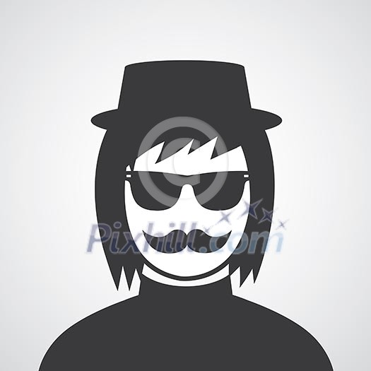 vector symbol  man glasses style   