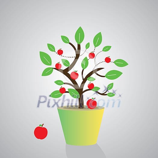 vector apple tree symbol in nature 