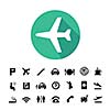 vector basic icon set for airport 