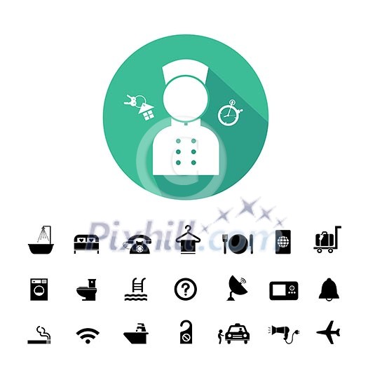 vector basic icon set for hotel and travel vector basic icon set for hotel and travel