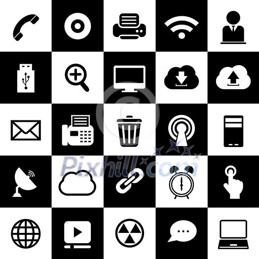 technology design interface icon set  