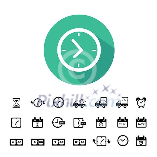 delivery and time vector icons set 