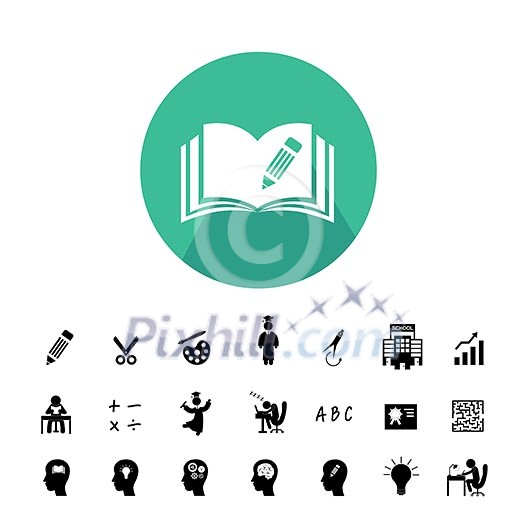 vector basic icon for education 