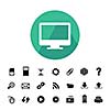 computer and technology vector icon set 