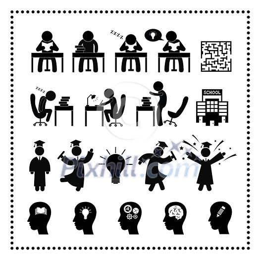 Successful study symbol on white background Successful study symbol on white background