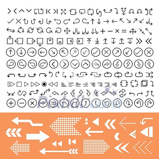 thin line arrow icons set thin line arrow icons set