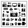 vector computer and storage icons set 