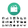 shopping and delivery icon set   
