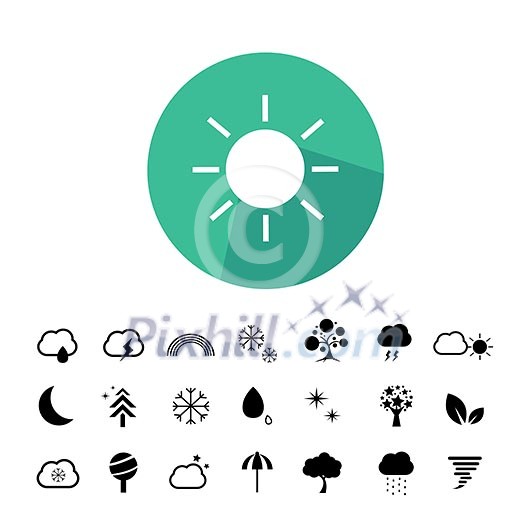 vector basic icon set for weather 