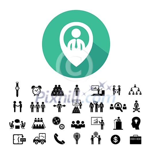 Business teamwork icon set on white background Business teamwork icon set on white background